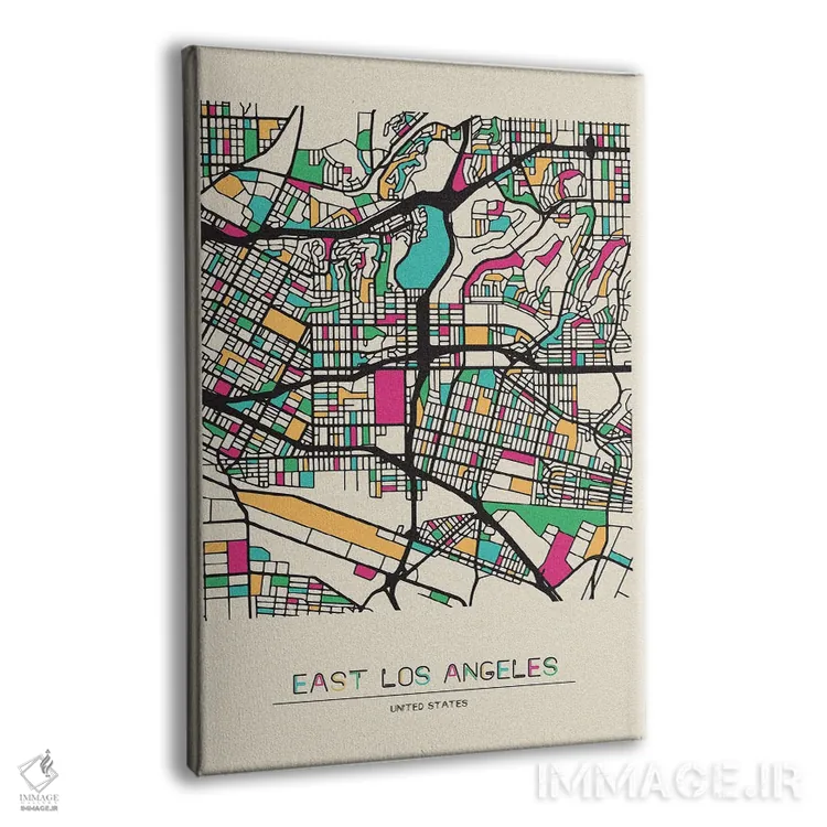 تابلو نقشه ایست لسآنجلس، کالیفرنیا اثر آیشه دنیز آکِرمان - نمای پرسپکتیو محصول