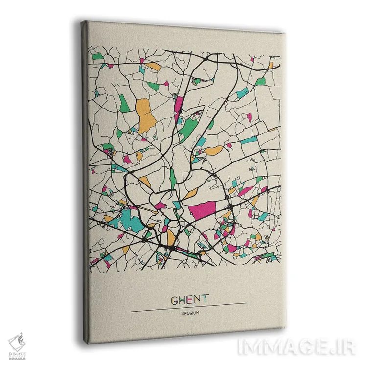 تابلو نقشه خنت، بلژیک اثر آیشه دنیز آکِرمان - نمای پرسپکتیو محصول