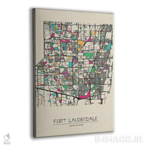 تابلو نقشه فورت لادردیل، فلوریدا اثر آیشه دنیز آکِرمان - نمای پرسپکتیو محصول