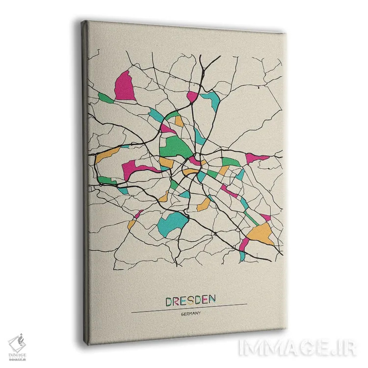 تابلو نقشه درسدن، آلمان اثر آیشه دنیز آکِرمان - نمای پرسپکتیو محصول