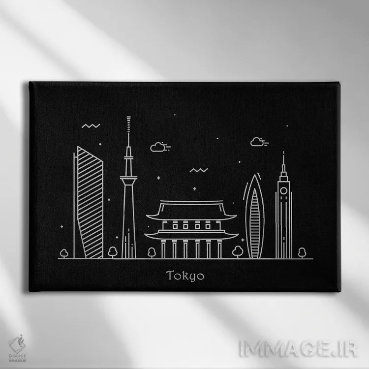 تابلو توکیو (ژاپن) اثر آیشه دنیز آکِرمان - نمای روبهرو روی دیوار