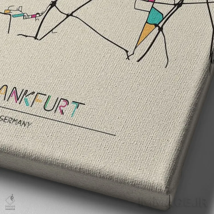 تابلو نقشه فرانکفورت، آلمان اثر آیشه دنیز آکِرمان - نمای نزدیک بافت بوم