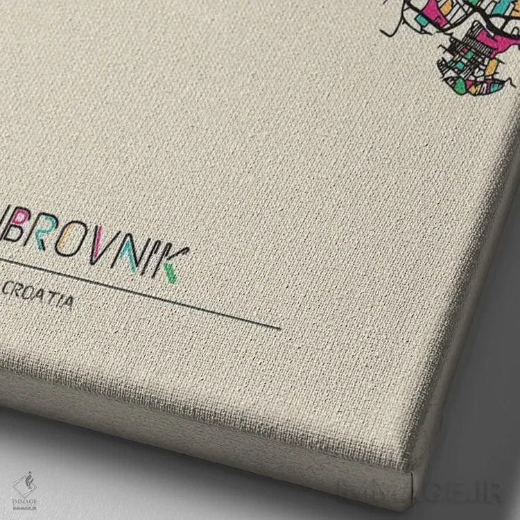 تابلو نقشه دوبرونیک، کرواسی اثر آیشه دنیز آکِرمان - نمای نزدیک بافت بوم