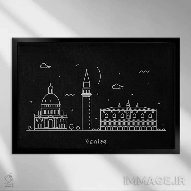 تابلو ونیز (ایتالیا) اثر آیشه دنیز آکِرمان - نمای قابدار مشکی