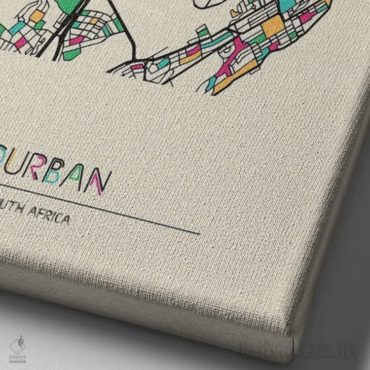 تابلو نقشه دوربان، آفریقای جنوبی اثر آیشه دنیز آکِرمان - نمای نزدیک بافت بوم