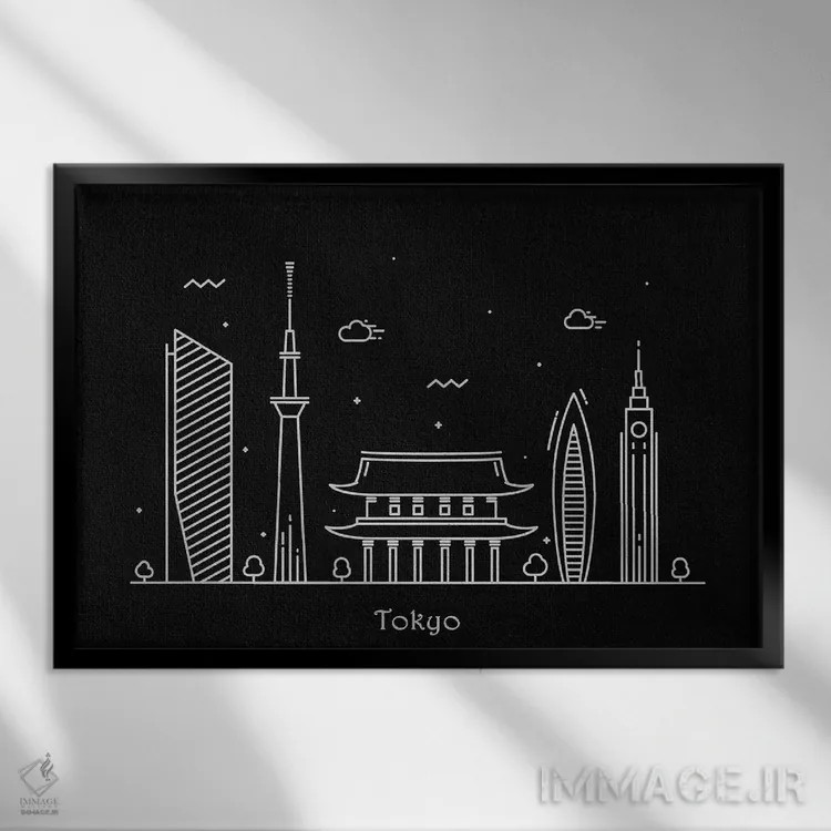 تابلو توکیو (ژاپن) اثر آیشه دنیز آکِرمان - نمای قابدار مشکی