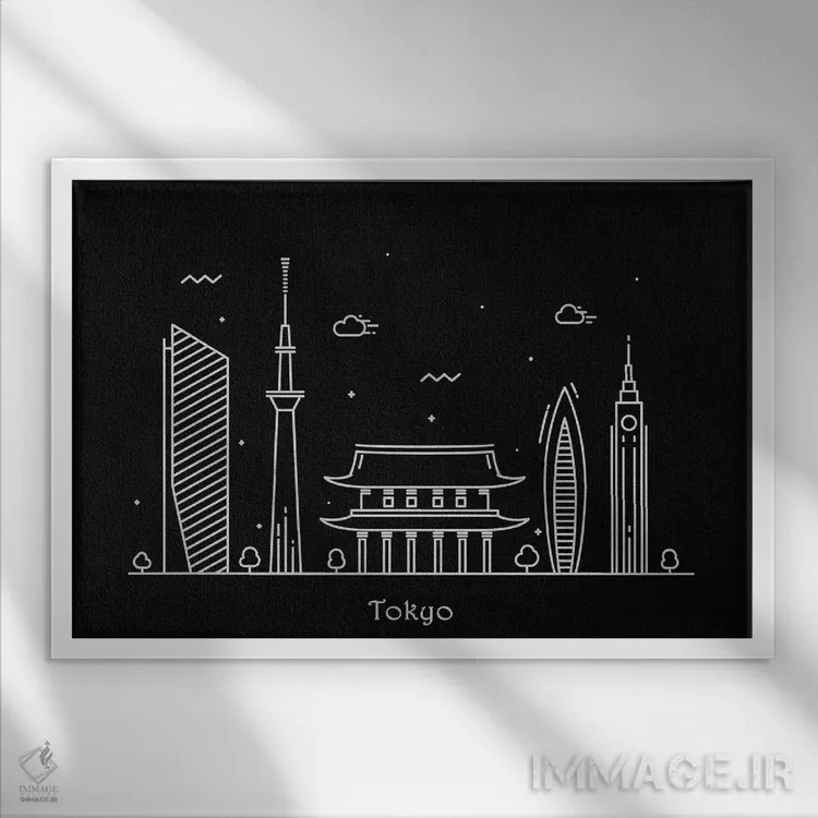 تابلو توکیو (ژاپن) اثر آیشه دنیز آکِرمان - نمای قابدار سفید