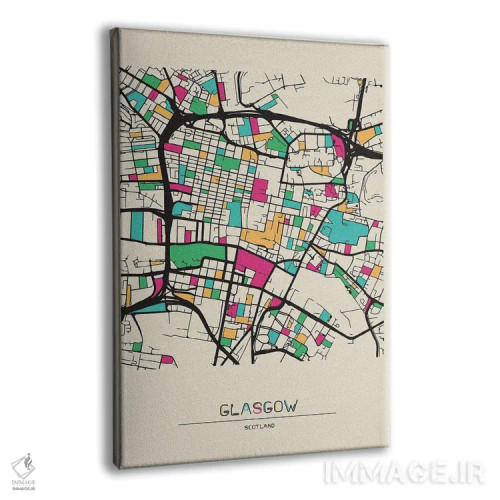 تابلو نقشه گلاسگو، اسکاتلند اثر آیشه دنیز آکِرمان - نمای پرسپکتیو محصول