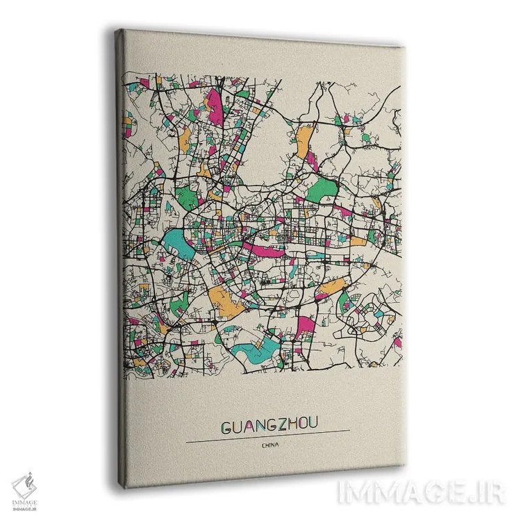 تابلو نقشه گوانگژو، چین اثر آیشه دنیز آکِرمان - نمای پرسپکتیو محصول