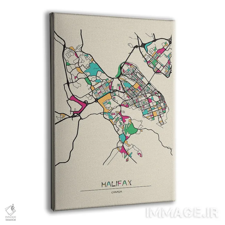تابلو نقشه هالیفکس، نوا اسکوشیا (کانادا) اثر آیشه دنیز آکِرمان - نمای پرسپکتیو محصول
