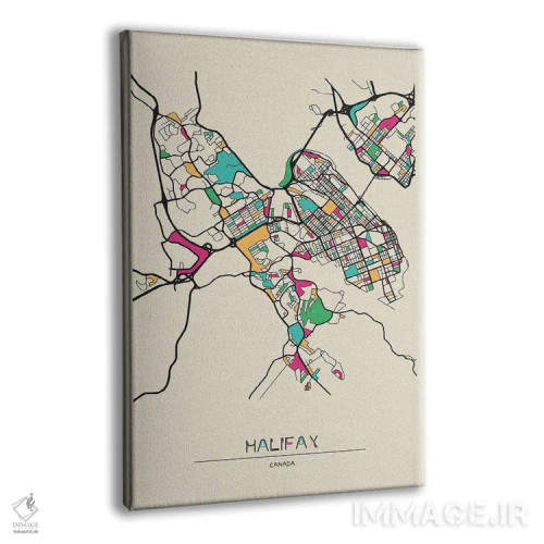 تابلو نقشه هالیفکس، نوا اسکوشیا (کانادا) اثر آیشه دنیز آکِرمان - نمای پرسپکتیو محصول