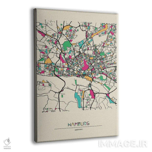 تابلو نقشه هامبورگ، آلمان اثر آیشه دنیز آکِرمان - نمای پرسپکتیو محصول