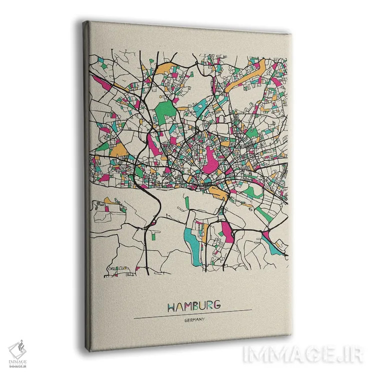 تابلو نقشه هامبورگ، آلمان اثر آیشه دنیز آکِرمان - نمای پرسپکتیو محصول