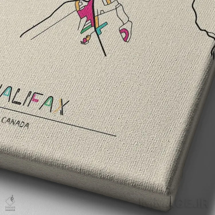 تابلو نقشه هالیفکس، نوا اسکوشیا (کانادا) اثر آیشه دنیز آکِرمان - نمای نزدیک بافت بوم