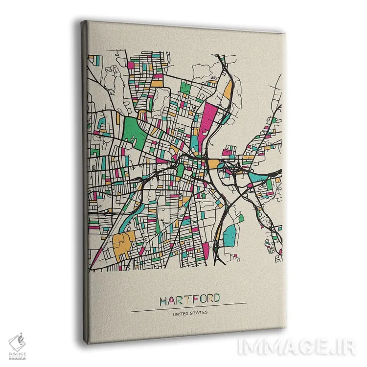 تابلو نقشه هارتفورد، کنتیکت اثر آیشه دنیز آکِرمان - نمای پرسپکتیو محصول