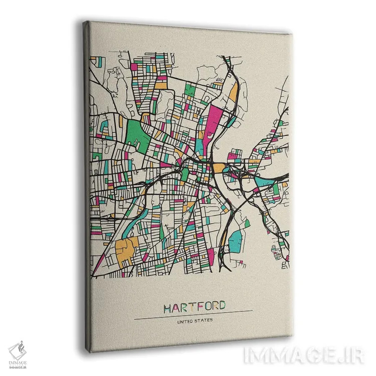 تابلو نقشه هارتفورد، کنتیکت اثر آیشه دنیز آکِرمان - نمای پرسپکتیو محصول