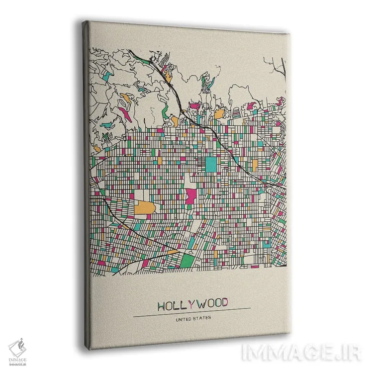 تابلو نقشه هالیوود، لسآنجلس اثر آیشه دنیز آکِرمان - نمای پرسپکتیو محصول
