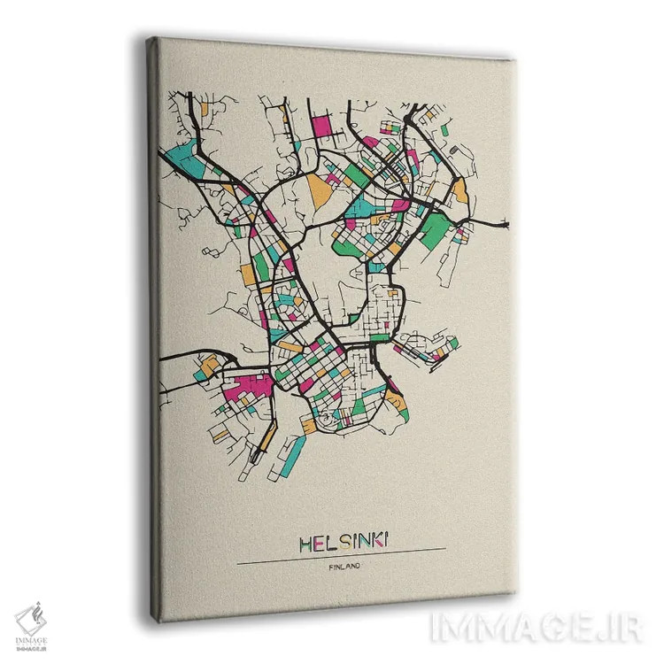 تابلو نقشه هلسینکی، فنلاند اثر آیشه دنیز آکِرمان - نمای پرسپکتیو محصول