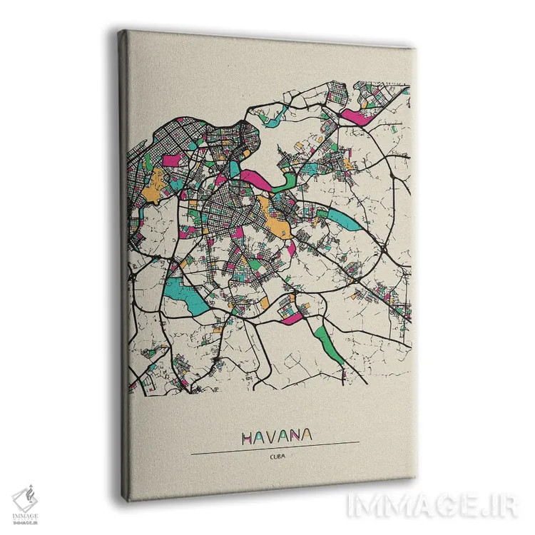 تابلو نقشه هاوانا، کوبا اثر آیشه دنیز آکِرمان - نمای پرسپکتیو محصول