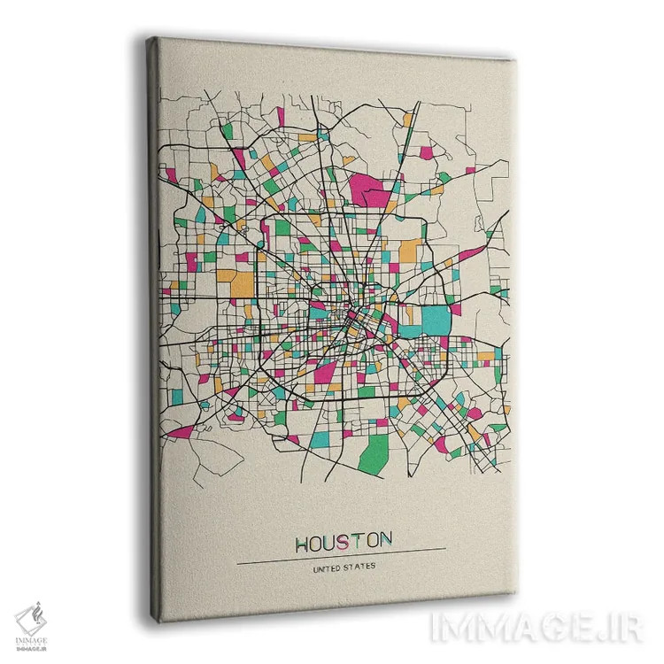 تابلو نقشه هیوستون، تگزاس اثر آیشه دنیز آکِرمان - نمای پرسپکتیو محصول