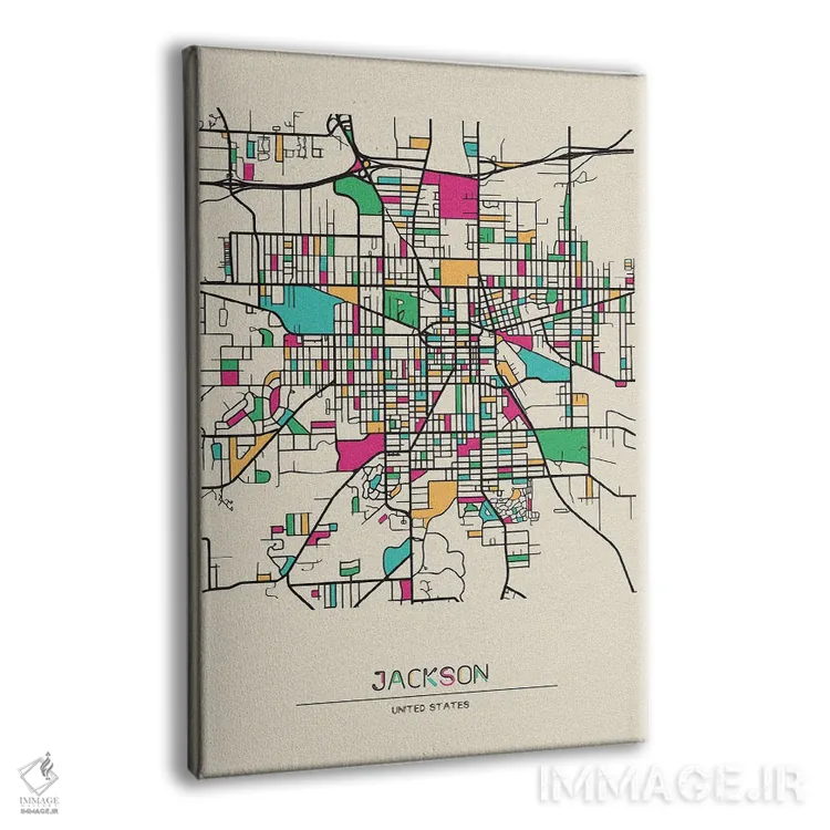 تابلو نقشه جکسون، میشیگان اثر آیشه دنیز آکِرمان - نمای پرسپکتیو محصول