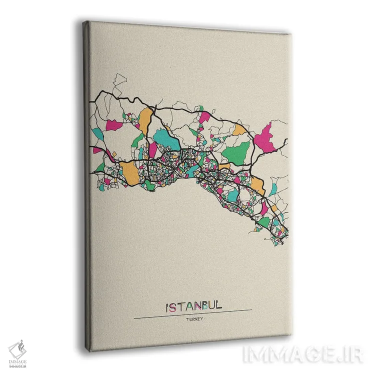 تابلو نقشه استانبول، ترکیه اثر آیشه دنیز آکِرمان - نمای پرسپکتیو محصول