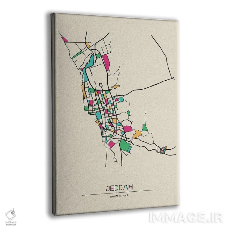 تابلو نقشه جده، عربستان سعودی اثر آیشه دنیز آکِرمان - نمای پرسپکتیو محصول
