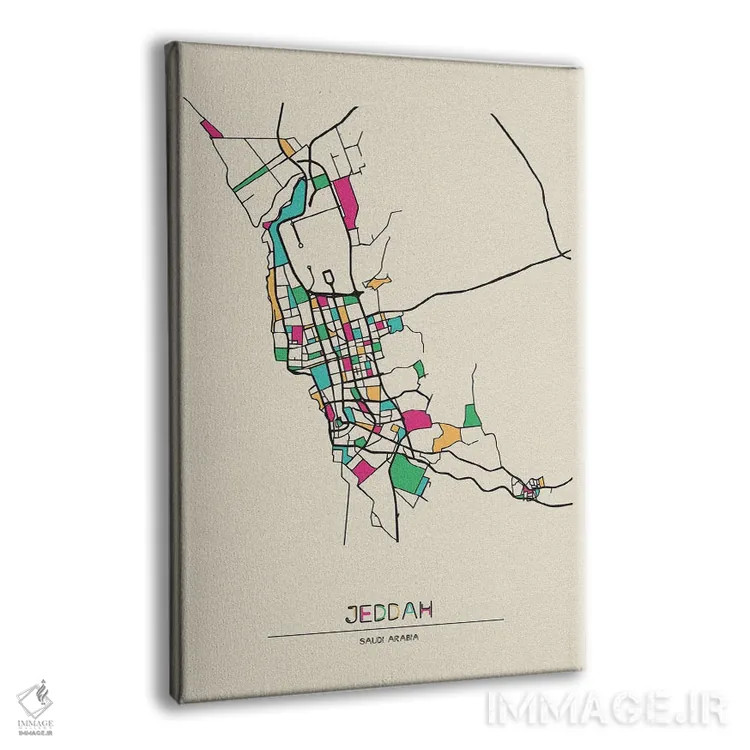 تابلو نقشه جده، عربستان سعودی اثر آیشه دنیز آکِرمان - نمای پرسپکتیو محصول