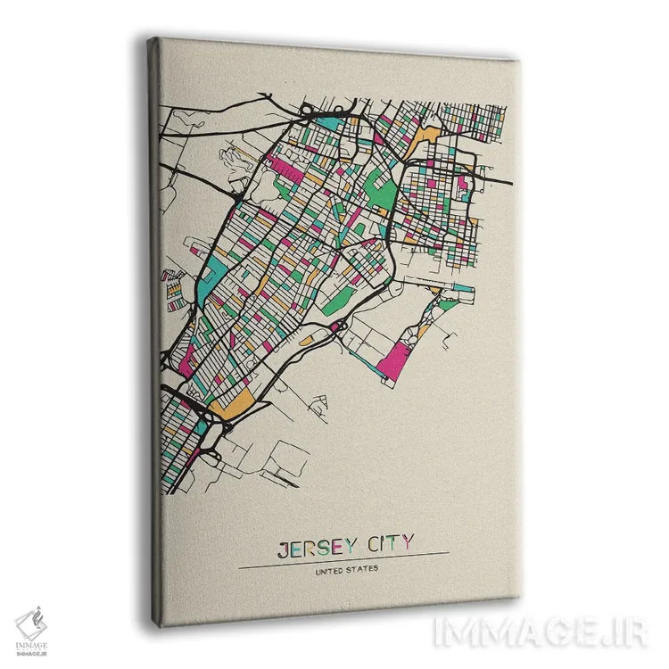 تابلو نقشه جرزیسیتی، نیوجرسی اثر آیشه دنیز آکِرمان - نمای پرسپکتیو محصول