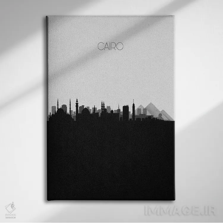 تابلو نما و افق شهری قاهره، مصر اثر آیشه دنیز آکِرمان - نمای روبهرو روی دیوار