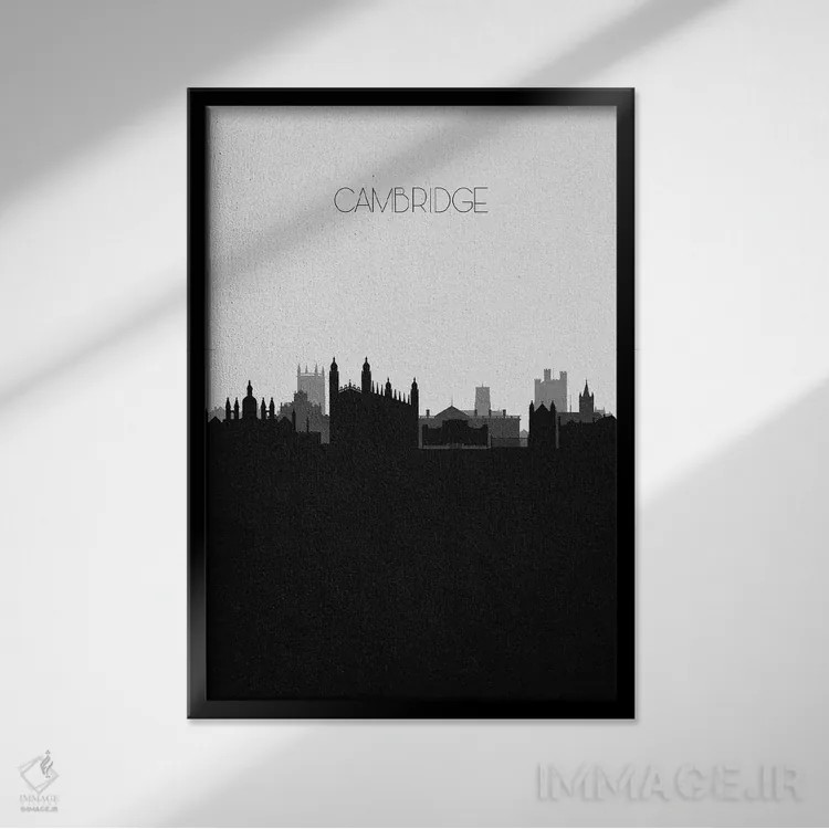 تابلو نما و افق شهری کمبریج، بریتانیا اثر آیشه دنیز آکِرمان - نمای قابدار مشکی