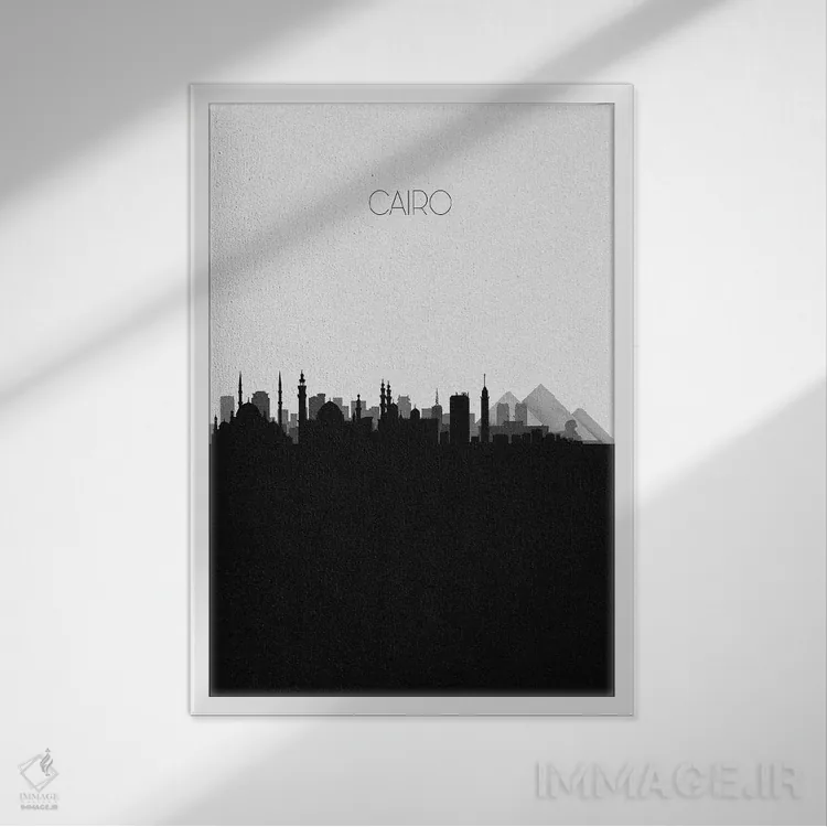 تابلو نما و افق شهری قاهره، مصر اثر آیشه دنیز آکِرمان - نمای قابدار سفید