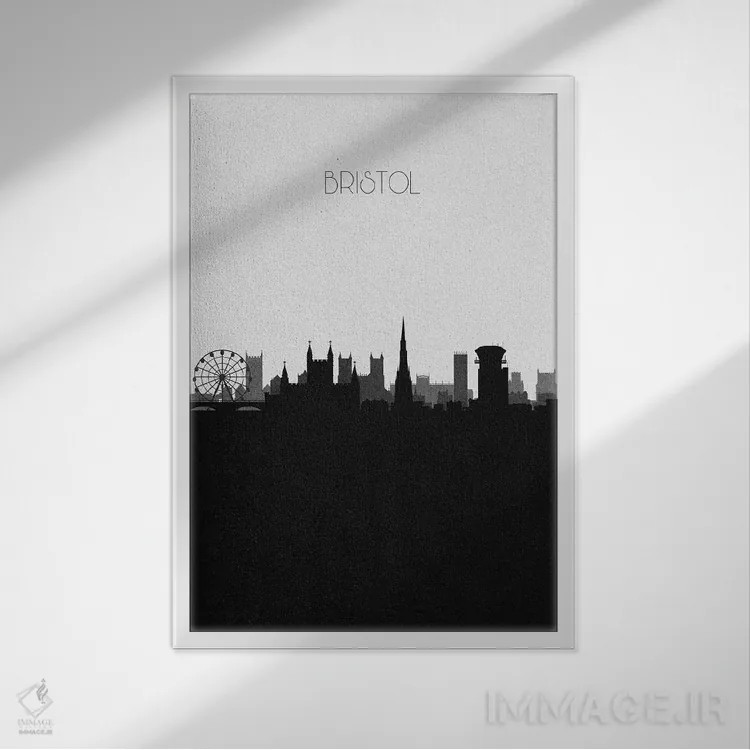تابلو نما و افق شهری بریستول، انگلستان اثر آیشه دنیز آکِرمان - نمای قابدار سفید