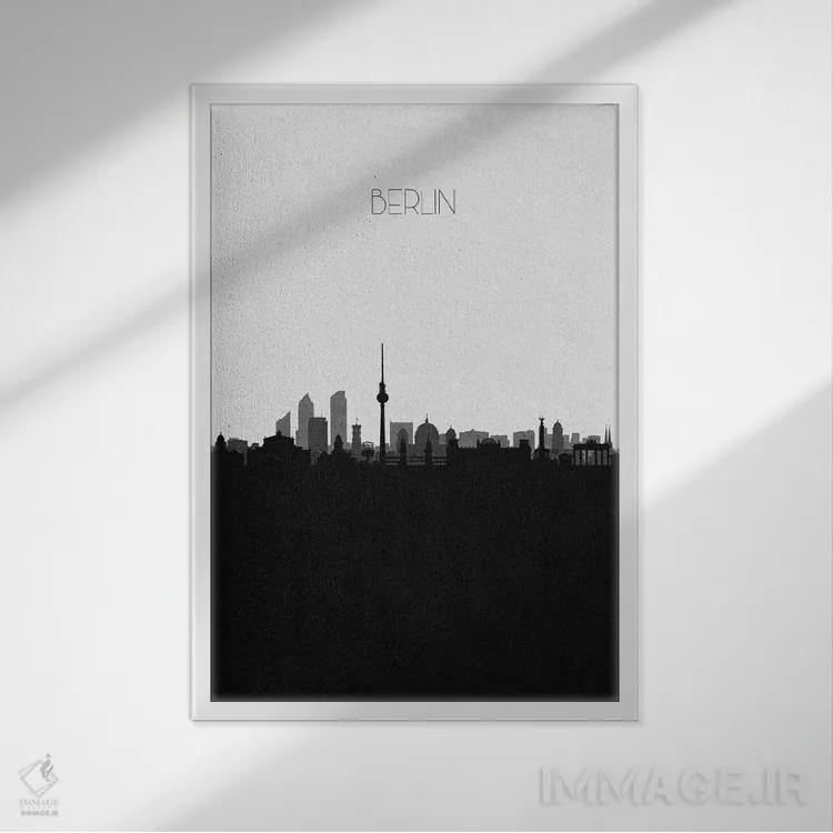 تابلو نما و افق شهری برلین، آلمان اثر آیشه دنیز آکِرمان - نمای قابدار سفید