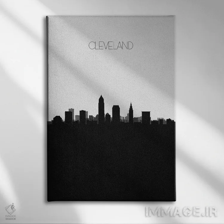 تابلو نما و افق شهری کلیولند، اوهایو اثر آیشه دنیز آکِرمان - نمای روبهرو روی دیوار