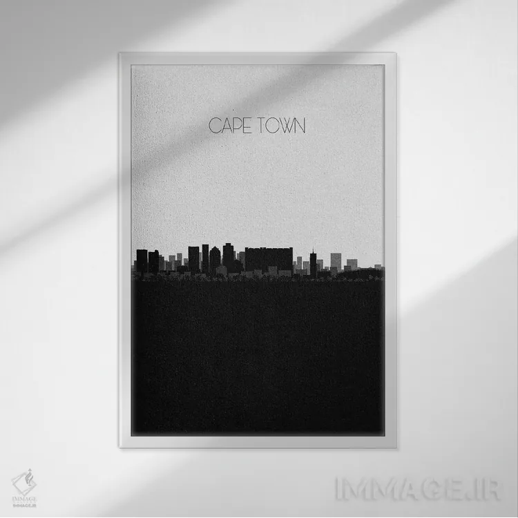 تابلو نما و افق شهری کیپتاون، آفریقای جنوبی اثر آیشه دنیز آکِرمان - نمای قابدار سفید
