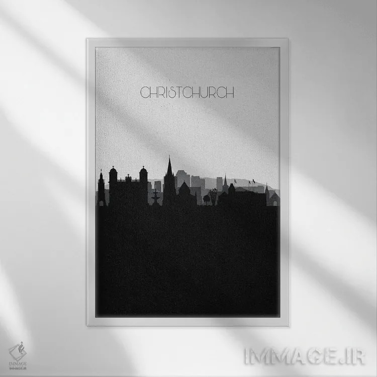 تابلو نما و افق شهری کرایستچرچ، نیوزیلند اثر آیشه دنیز آکِرمان - نمای قابدار سفید
