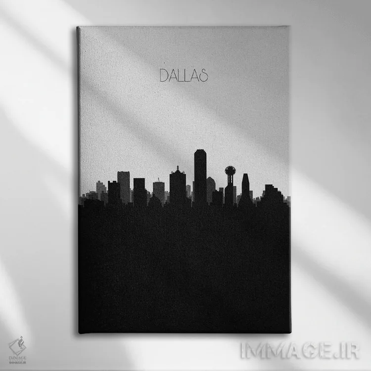 تابلو نما و افق شهری دالاس، تگزاس اثر آیشه دنیز آکِرمان - نمای روبهرو روی دیوار