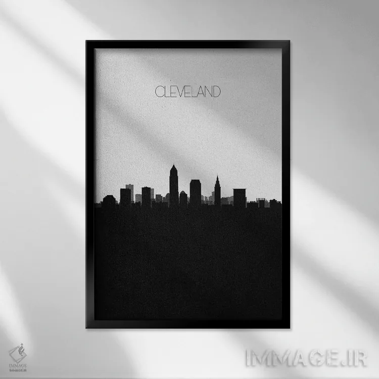 تابلو نما و افق شهری کلیولند، اوهایو اثر آیشه دنیز آکِرمان - نمای قابدار مشکی
