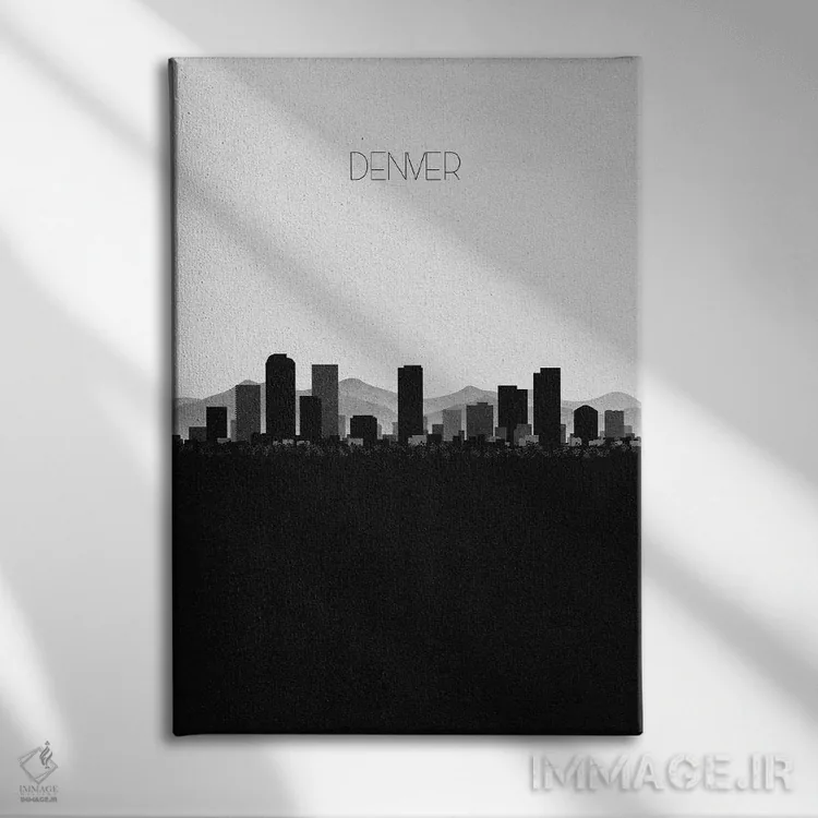تابلو خط افق شهر دنور، کلرادو اثر آیشه دنیز آکِرمان - نمای روبهرو روی دیوار