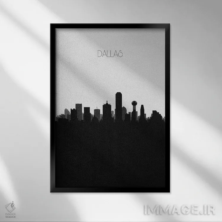 تابلو نما و افق شهری دالاس، تگزاس اثر آیشه دنیز آکِرمان - نمای قابدار مشکی