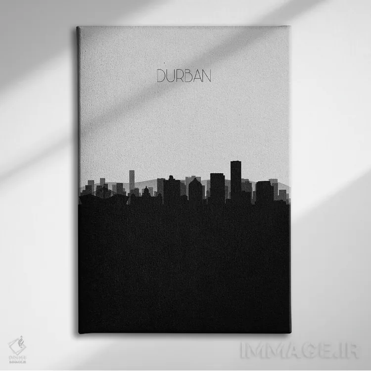 تابلو خط افق شهر دوربان، آفریقای جنوبی اثر آیشه دنیز آکِرمان - نمای روبهرو روی دیوار