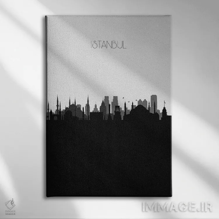 تابلو خط افق شهر استانبول، ترکیه اثر آیشه دنیز آکِرمان - نمای روبهرو روی دیوار