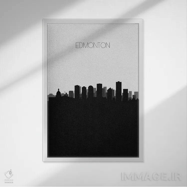 تابلو خط افق شهر ادمونتون، کانادا اثر آیشه دنیز آکِرمان - نمای قابدار سفید