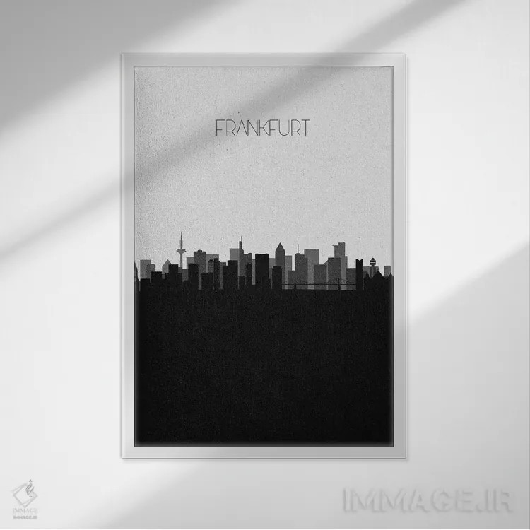 تابلو خط افق شهر فرانکفورت، آلمان اثر آیشه دنیز آکِرمان - نمای قابدار سفید