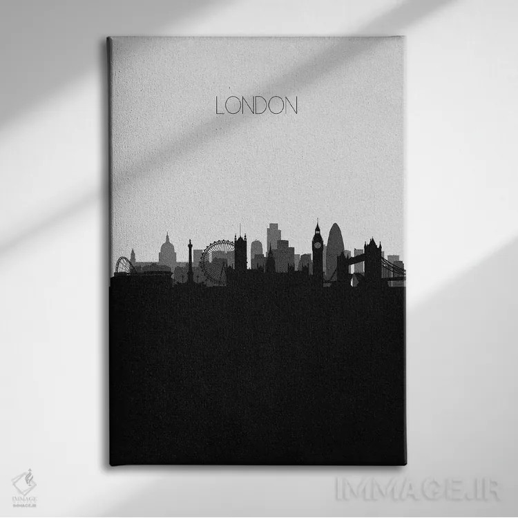 تابلو خط افق شهر لندن، بریتانیا (انگلیس) اثر آیشه دنیز آکِرمان - نمای روبهرو روی دیوار