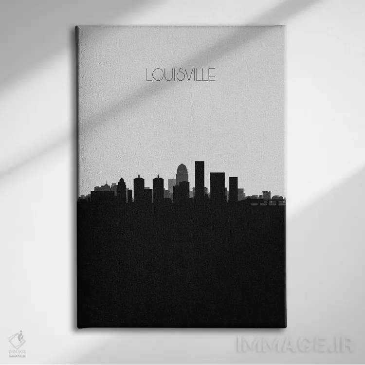 تابلو خط افق شهر لوئیزویل، کنتاکی اثر آیشه دنیز آکِرمان - نمای روبهرو روی دیوار