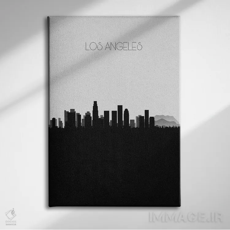 تابلو خط افق شهر لسآنجلس، کالیفرنیا اثر آیشه دنیز آکِرمان - نمای روبهرو روی دیوار