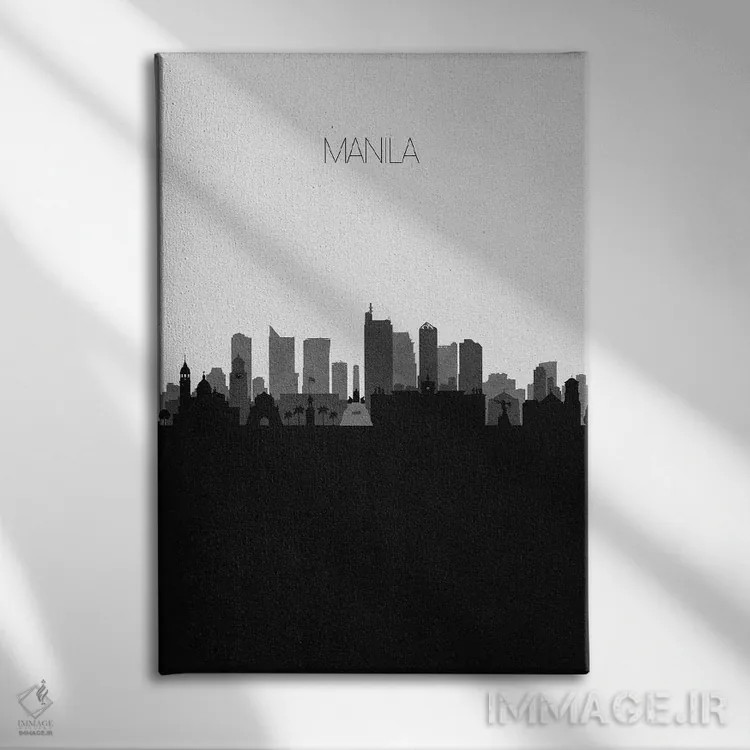 تابلو خط افق شهر مانیل، فیلیپین اثر آیشه دنیز آکِرمان - نمای روبهرو روی دیوار