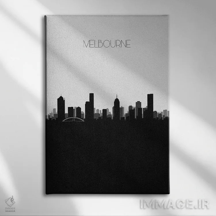 تابلو خط افق شهر ملبورن، استرالیا اثر آیشه دنیز آکِرمان - نمای روبهرو روی دیوار